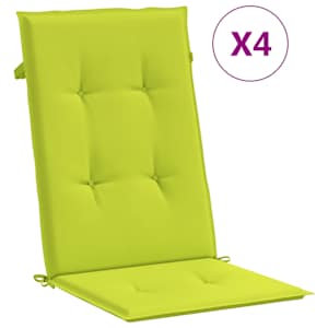 Podušky na židli vysoké opěradlo 4 ks jasně zelené 120x50x3 cm - obrázek 2