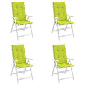 Podušky na židli vysoké opěradlo 4 ks jasně zelené 120x50x3 cm - obrázek 4