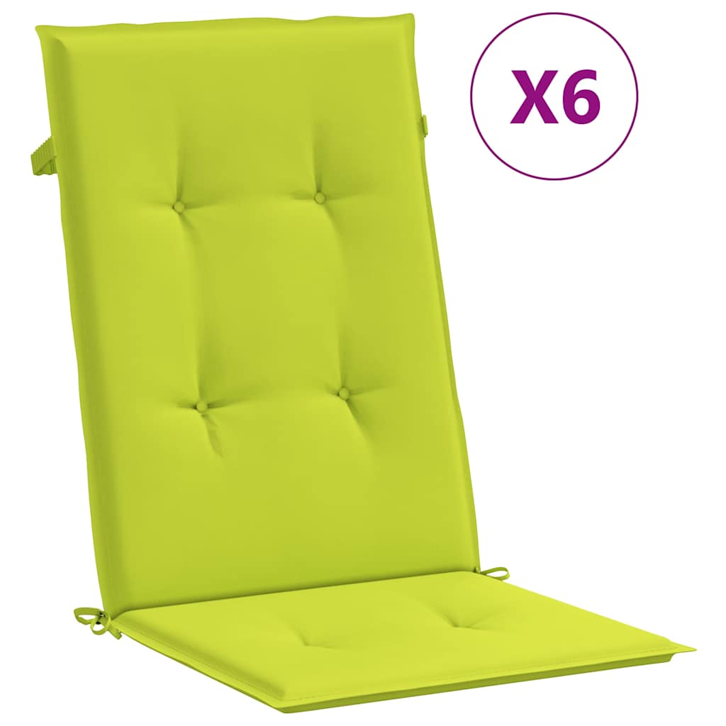 vidaXL Podložky na záhradné stoličky, vysoké operadlo 6 ks 120x50x3 cm