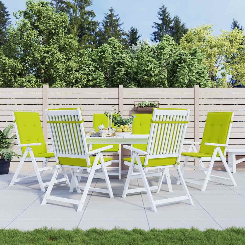 vidaXL stolehynder m. høj ryg 6 stk. 120x50x3 cm stof lysegrøn