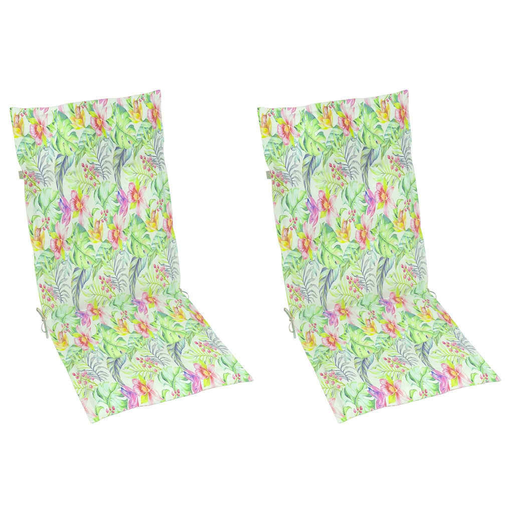 

vidaXL Tuinstoelkussens 2 st 120x50x3 cm bladpatroon