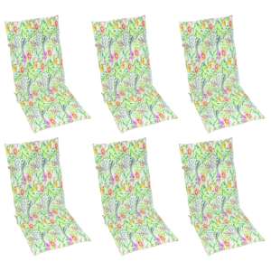 vidaXL Sodo kėdės pagalvėlės, 6vnt., 120x50x3cm, audinys, su lapais