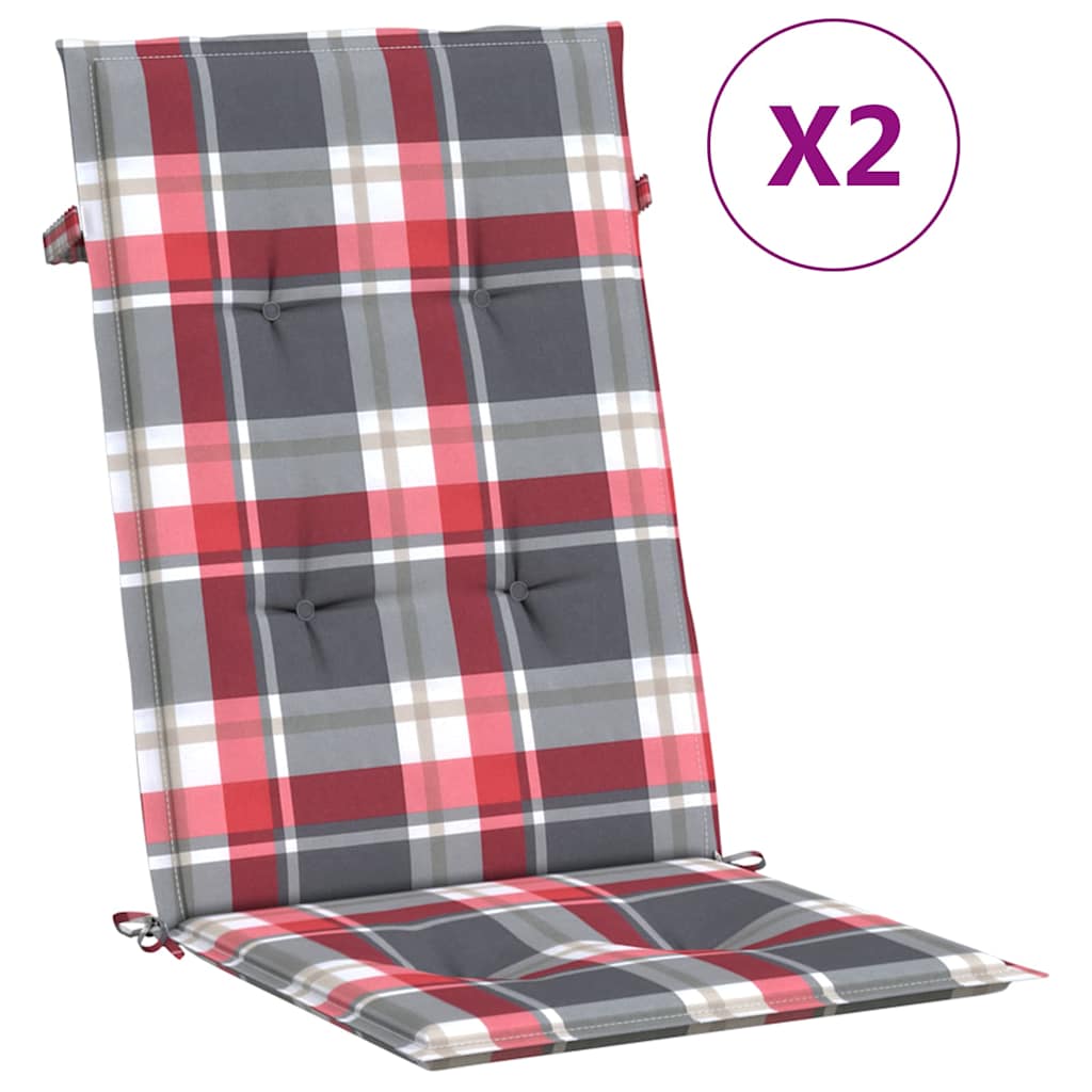 vidaXL Podložky na záhradné stoličky, vysoké operadlo 2 ks 120x50x3 cm