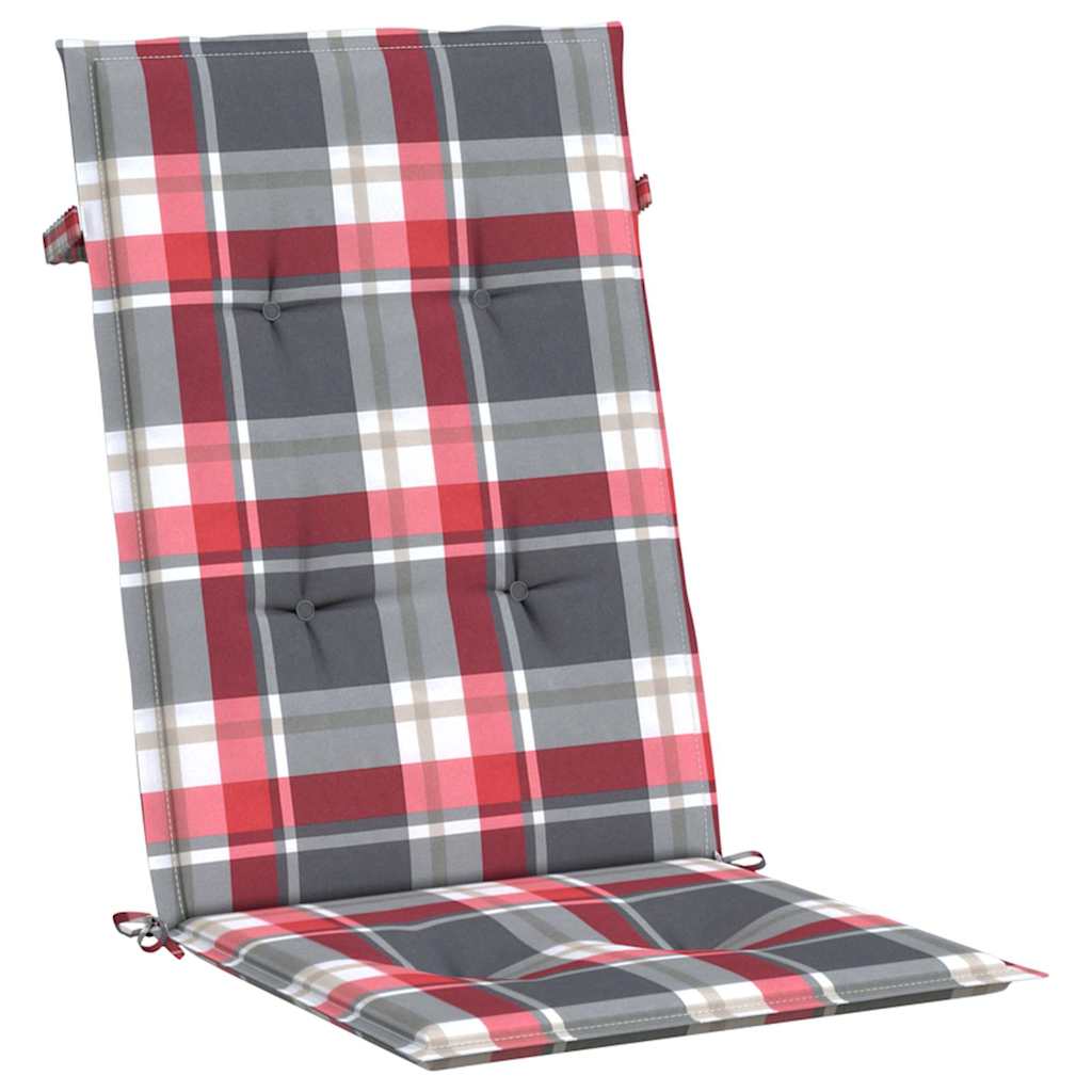 vidaXL Tuinstoelkussens 6 st 120x50x3 cm stof ruitpatroon rood, foto 4