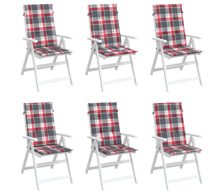 vidaXL Coussins de chaise de jardin à dossier haut lot de 6 120x50x3cm