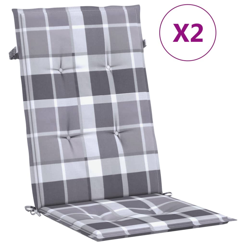 Sodo kėdės pagalvėlės, 2vnt., pilkos, 120x50x4cm, languotos | Stepinfit