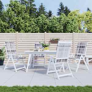 Blazine za vrtne stole 4 kosi sive karo 120x50x3 cm blago