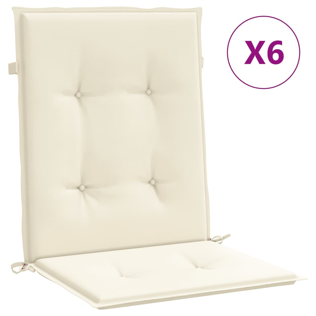 dārza krēslu matrači, 6 gab., krēmkrāsa, 100x50x4 cm | Stepinfit.lv