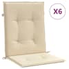 vidaXL Aia tooli padjad 6 tk Beež 100 x 50 x 3 cm