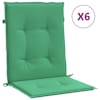 vidaXL Aia tooli padjad 6 tk Roheline 100 x 50 x 3 cm