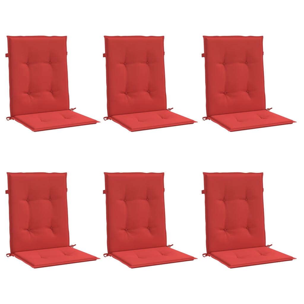 

vidaXL Tuinstoelkussens 6 st 100x50x3 cm rood