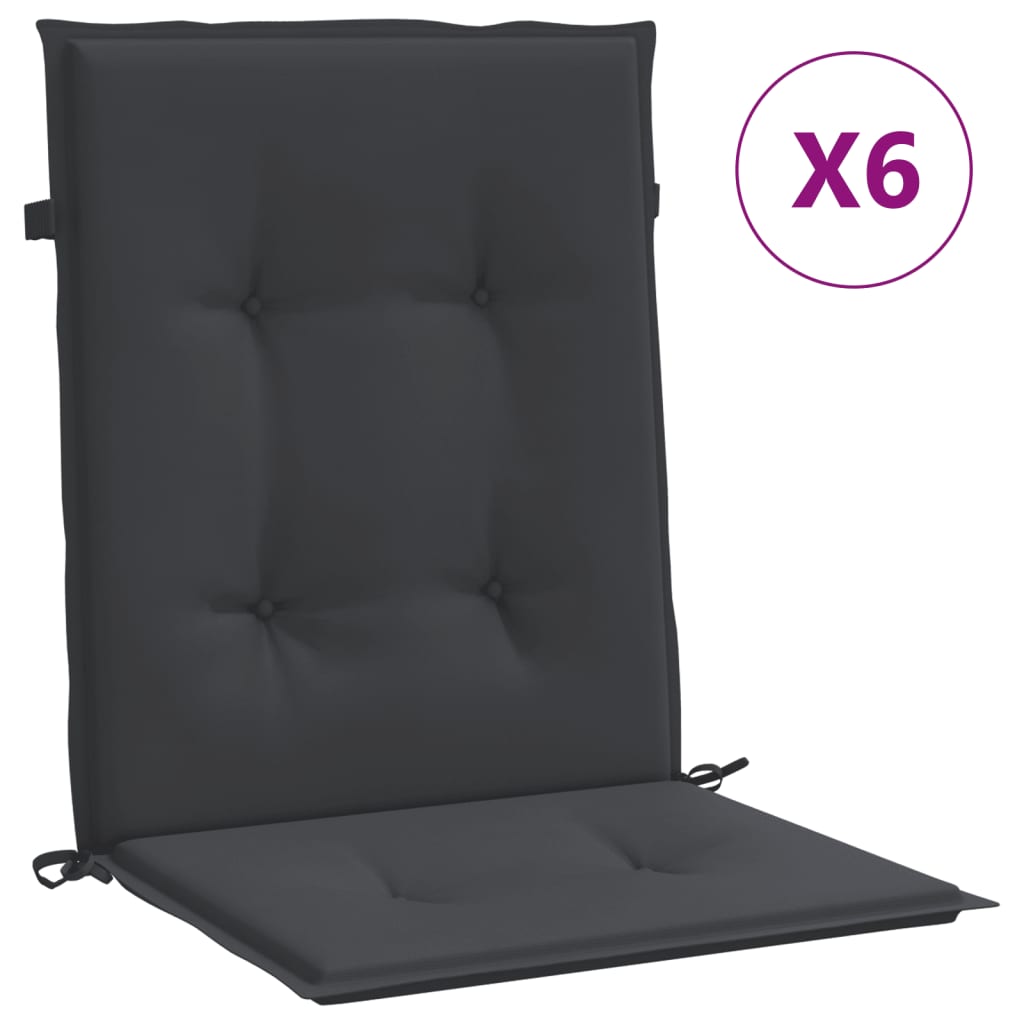 vidaXL Perne scaun de grÄƒdinÄƒ, 6 buc., negru, 100 x 50 x 3 cm