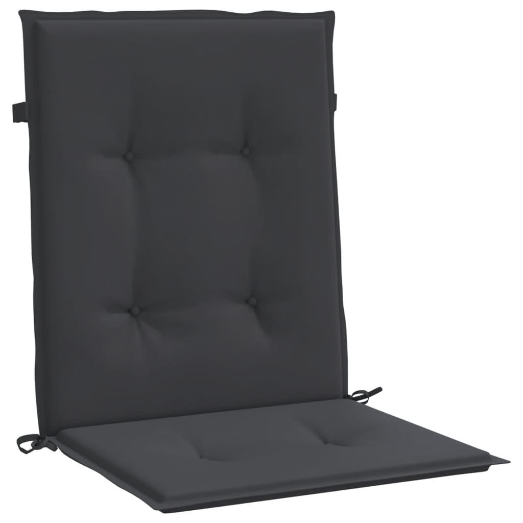 vidaXL Cojín de silla de jardín respaldo bajo 6 uds tela Oxford negro