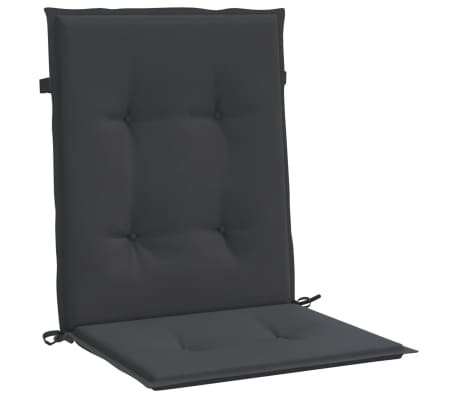 vidaXL Cojín de silla de jardín respaldo bajo 6 uds tela Oxford negro
