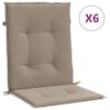 vidaXL Aia tooli padjad 6 tk Pruunikashall 100 x 50 x 3 cm
