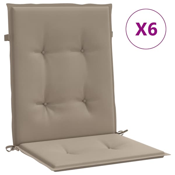 vidaXL madala seljatoega toolipadjad 6 tk pruunikas 100x50x3 cm kangas