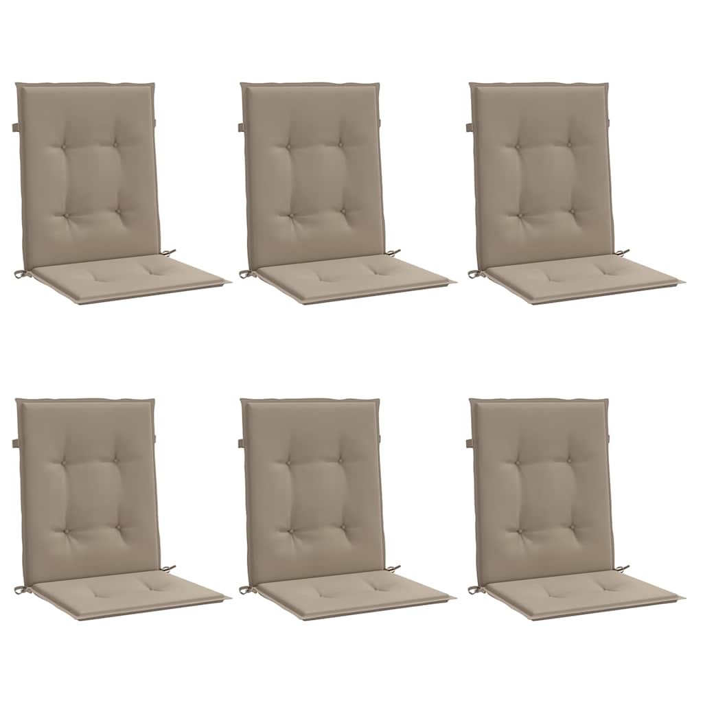 vidaXL Tuinstoelkussens 6 st 100x50x3 cm oxford stof taupe, foto 4