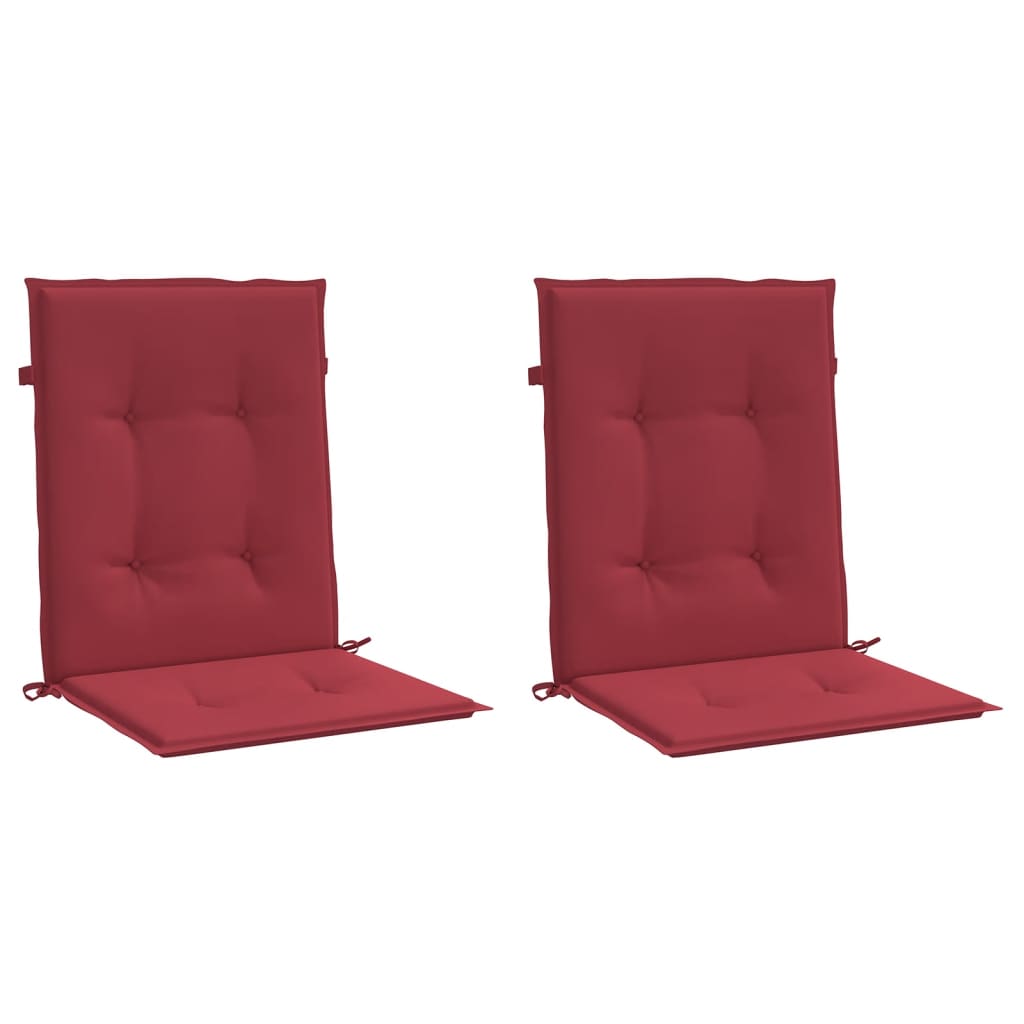 vidaXL Coussins de chaise de jardin à dossier bas lot de 2