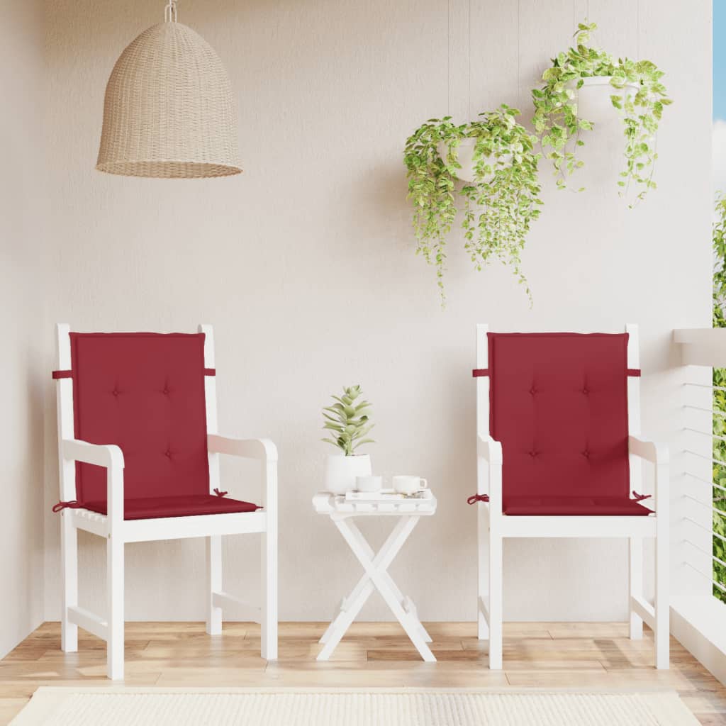 vidaXL Perne cu spătar mic, 2 buc. roșu vin 100x50x3 cm textil oxford