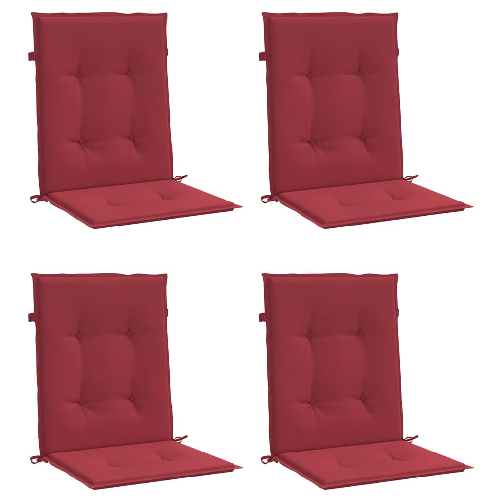vidaXL Sodo kėdės pagalvėlės, 4vnt., vyno, 100x50x3cm, audinys