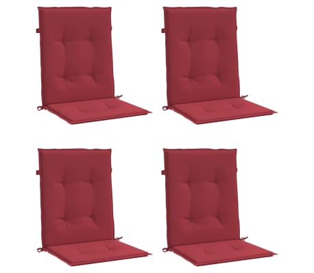 vidaXL Coussins de chaise de jardin à dossier bas lot de 4