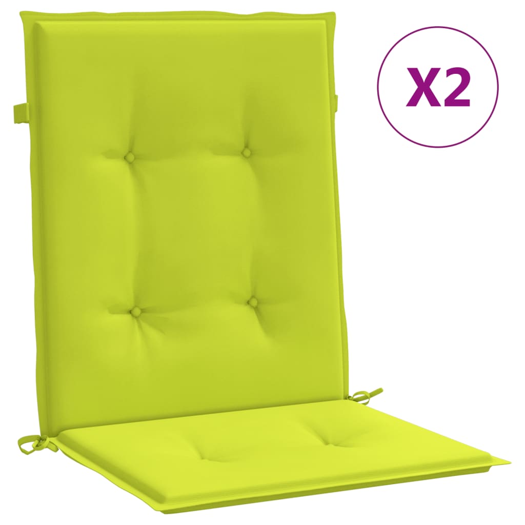 vidaXL Perne scaun de grÄƒdinÄƒ, 2 buc., verde aprins, 100x50x3 cm