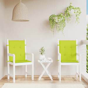 Podušky na židli nízké opěradlo 2 ks jasně zelené 100x50x3 cm - obrázek 1