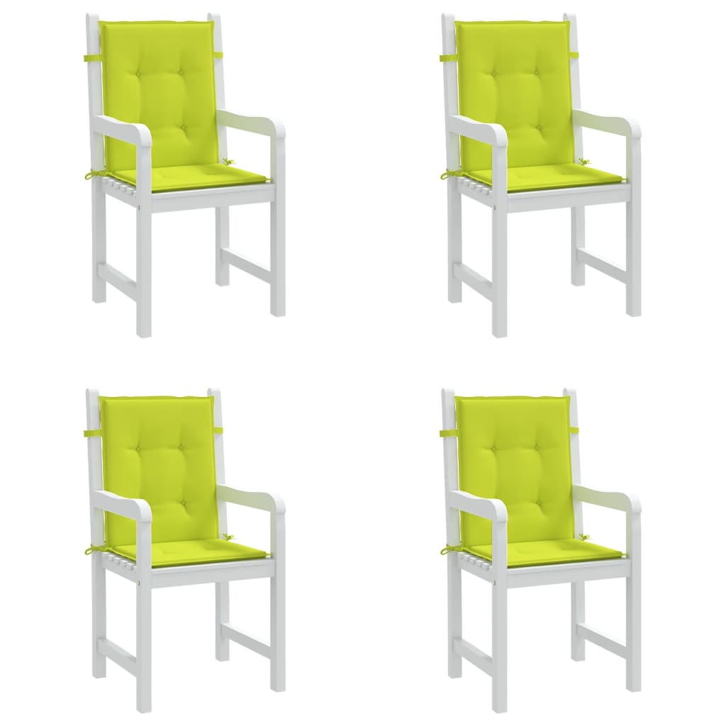 Jastuci za vrtne stolice 4 kom jarko zeleni 100 x 50 x 3 cm