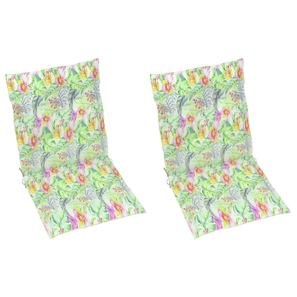 vidaXL Coussins de chaise de jardin à dossier bas lot de 2