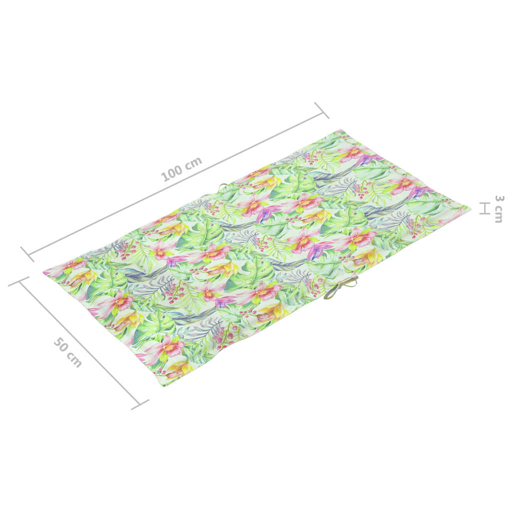 Perne spătar mic model frunze 2 buc. 100x50x3 cm, textil oxford