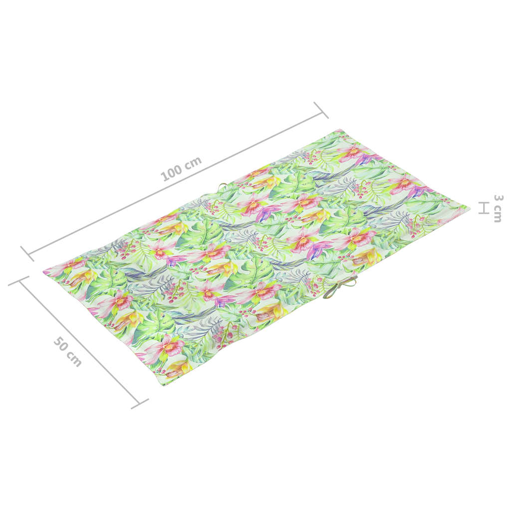 Blazine za vrtne stole 6 kosov vzorec listov 100x50x3 cm oxford