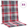 vidaXL madala seljatoega toolipadjad 4 tk, ruudud, 100x50x3 cm, kangas