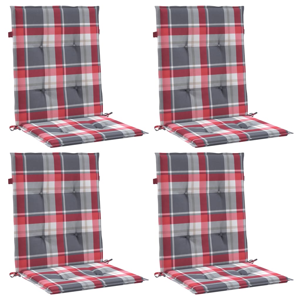 

vidaXL Tuinstoelkussens 4 st 100x50x3 cm rood ruitpatroon