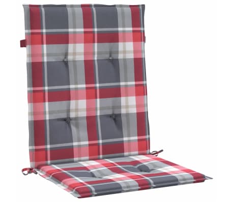 vidaXL Jastuci za stolice 6 kom crveni karirani 100x50x3 cm od tkanine