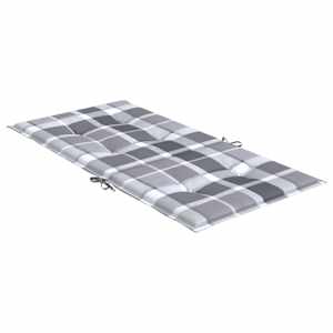 Podušky na židli nízké opěradlo 2 ks šedé kárované 100x50x3 cm - obrázek 5