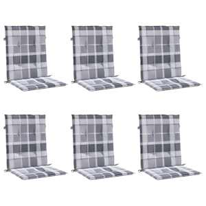 vidaXL stolehynde m. lav ryg 6 stk. 100x50x3 cm oxfordstof gr&aring;ternet