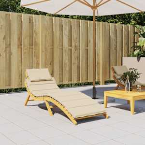 Blazina za ležalnik bež 186x58x4 cm oxford tkanina