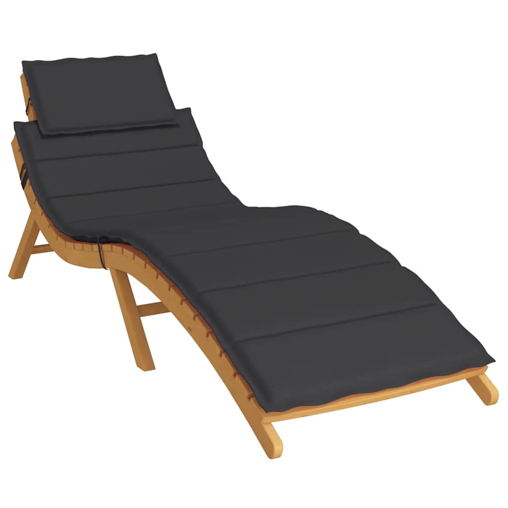 vidaXL Ligbedkussen 186x58x4 cm oxford stof zwart afbeelding