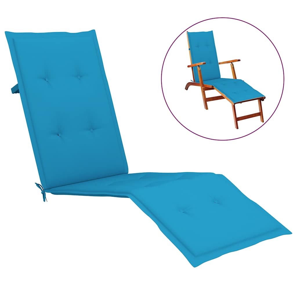 Coussin de chaise de terrasse bleu (75+105)x50x3 cm