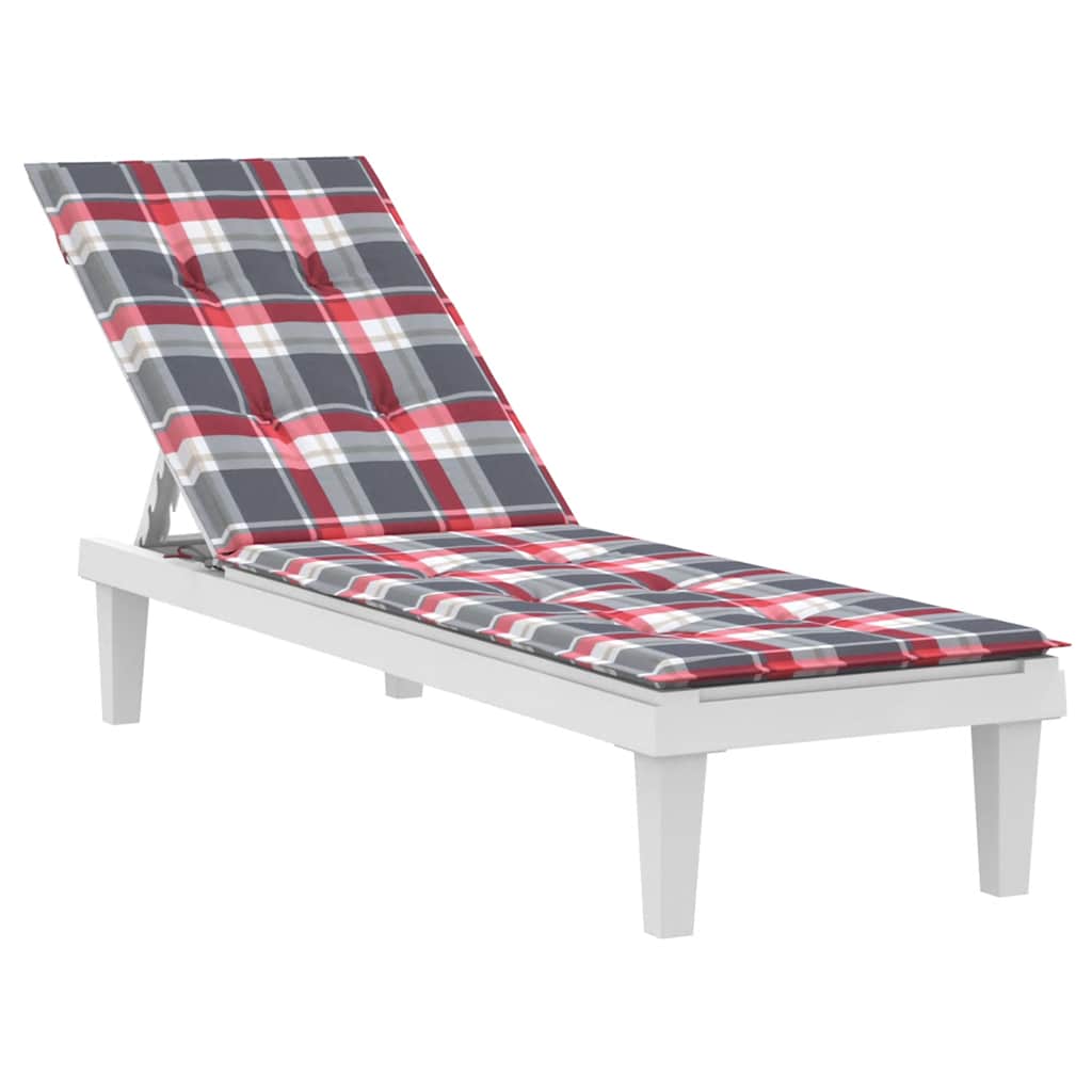 

vidaXL Terrasstoelkussen ruitpatroon (75+105)x50x3 cm rood
