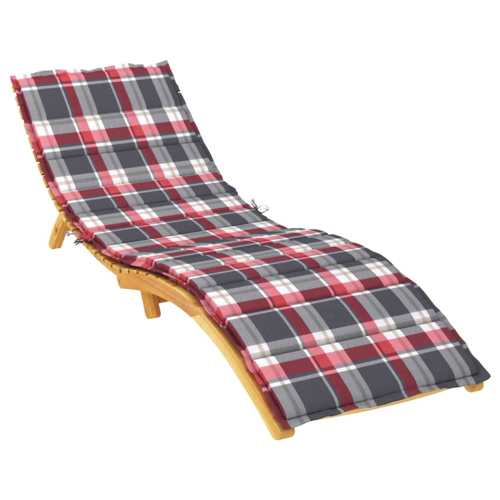 vidaXL Pernă de șezlong, roșu carouri, 200x50x3 cm, textil oxford