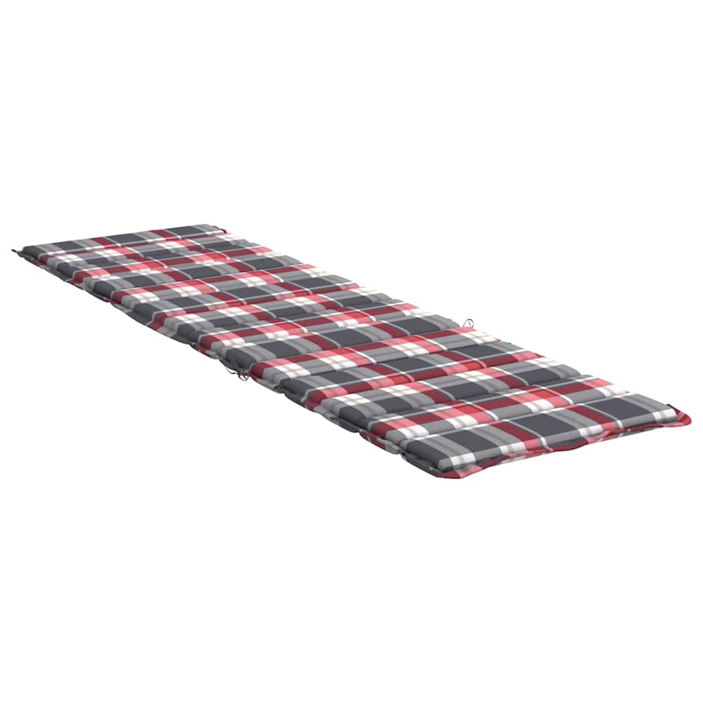 vidaXL Ligbedkussen 200x60x3 cm oxford stof ruitpatroon rood, foto 4