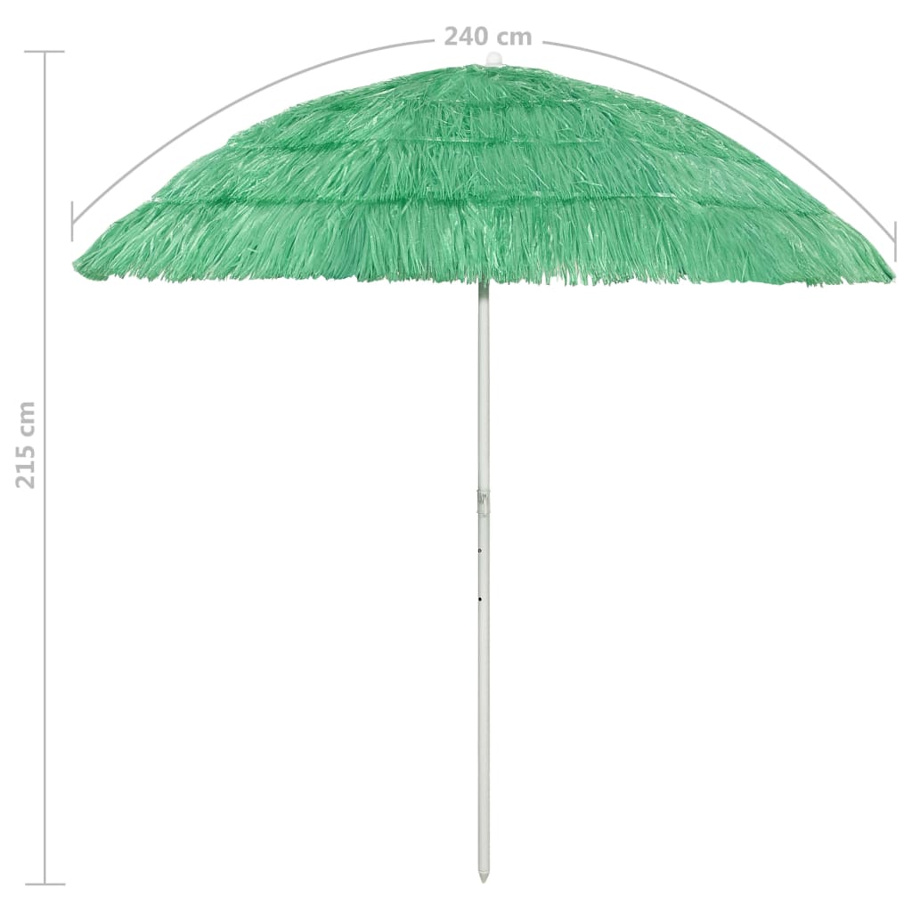 Suncobran za plažu Hawaii zeleni 240 cm