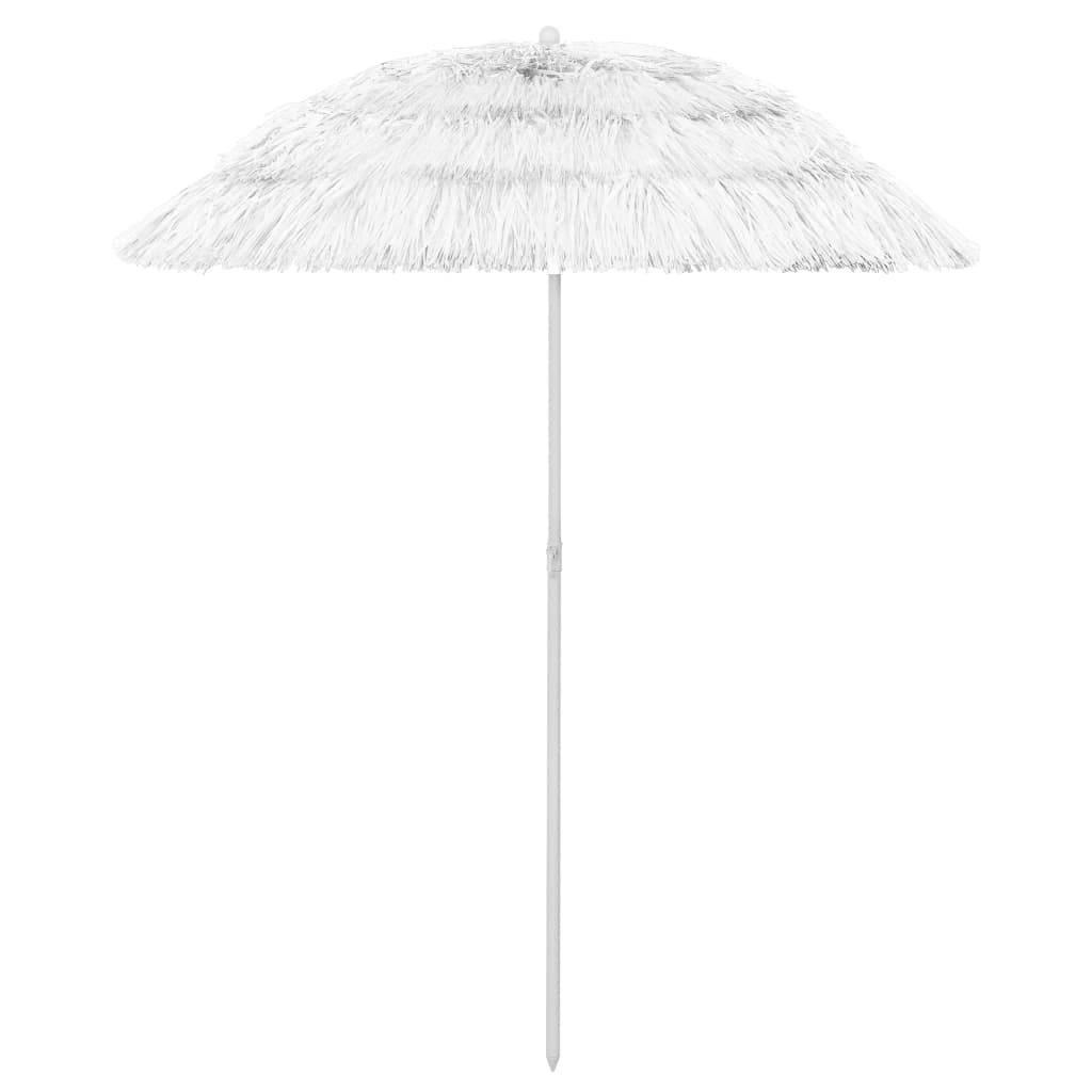 vidaXL Umbrelă de soare de plajă Hawaii, alb, 180 cm