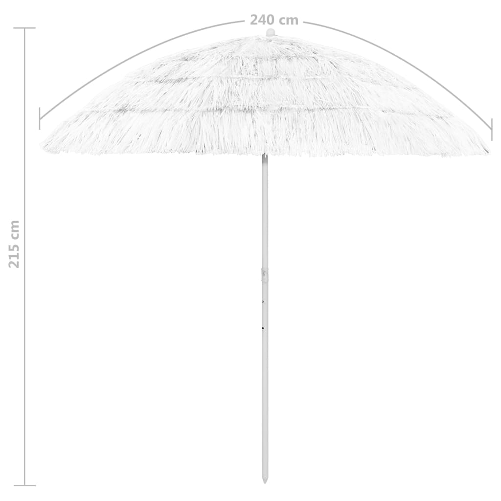 Plážový slunečník Hawaii bílý 240 cm