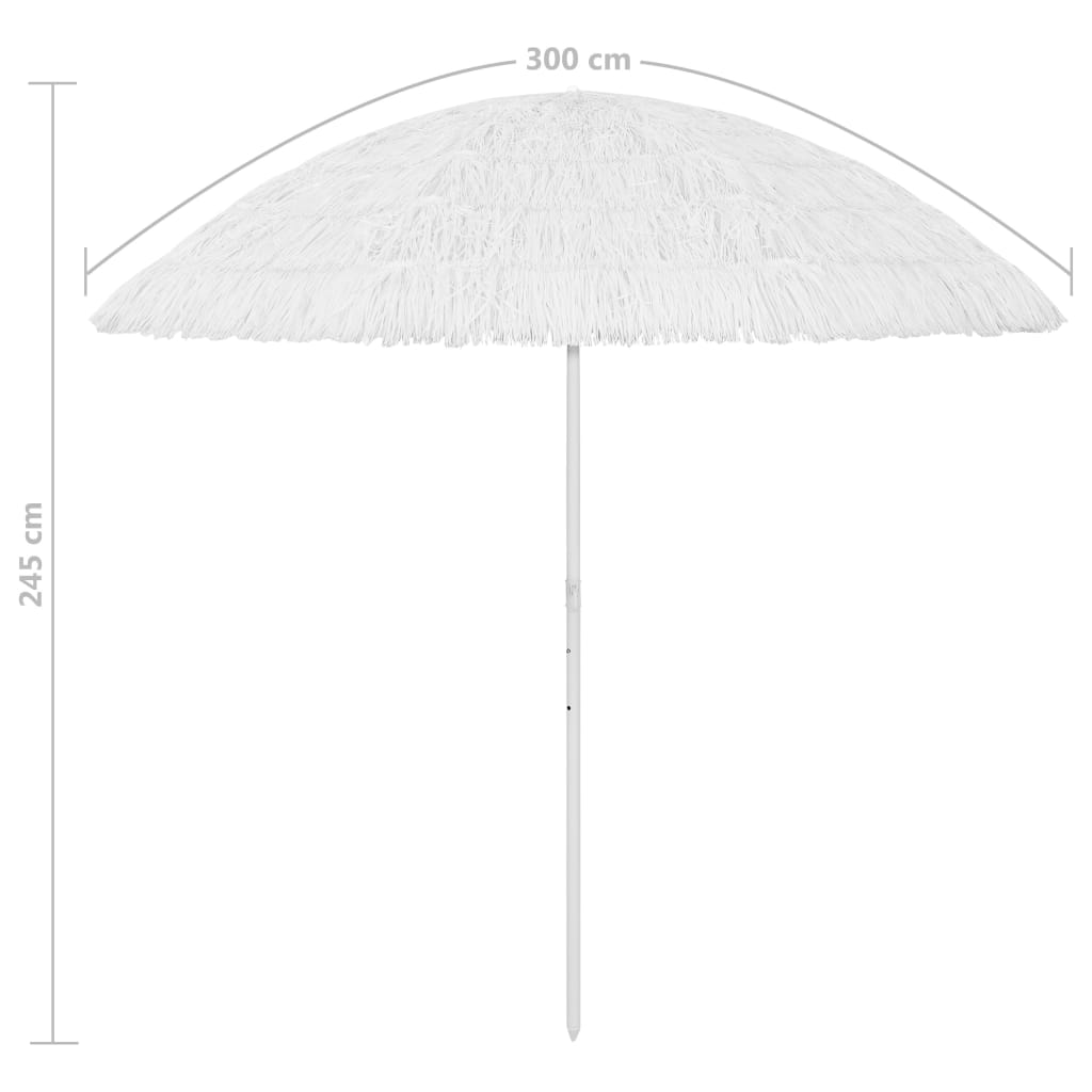 Plážový slunečník Hawaii bílý 300 cm