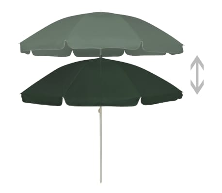 vidaXL Beach Umbrella Green 94.5"