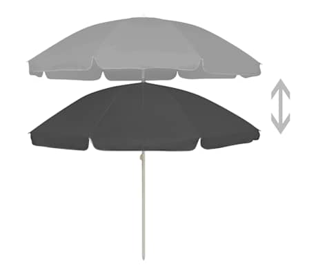 vidaXL Suncobran za plažu antracit 240 cm