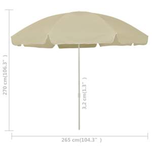 Plážový slunečník pískově žlutý 300 cm - obrázek 6