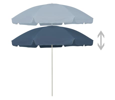 vidaXL Strandschirm Blau 300 cm